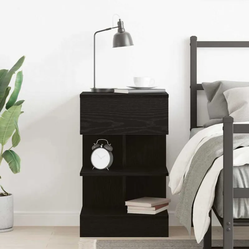 Šalia lovos spintelė su stalčių Juodas ąžuolas 40 x 35 x 65 cm