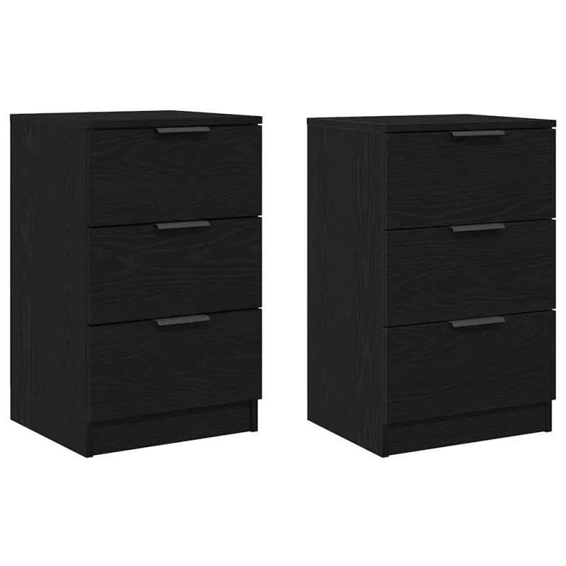 Šalia lovos spintelė 2 pcs Juodas ąžuolas 40 x 65 x 65 cm