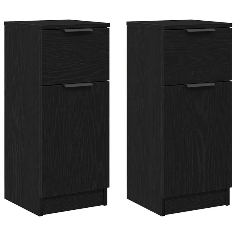Kabalas 2 pcs Juodas ąžuolas 30 x 30 x 70 cm Apdirbta mediena