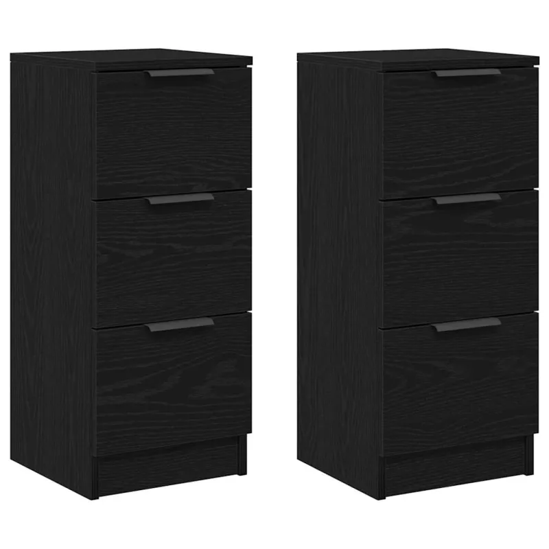 Kabalas 2 pcs Juodas ąžuolas 30 x 30 x 70 cm Apdirbta mediena