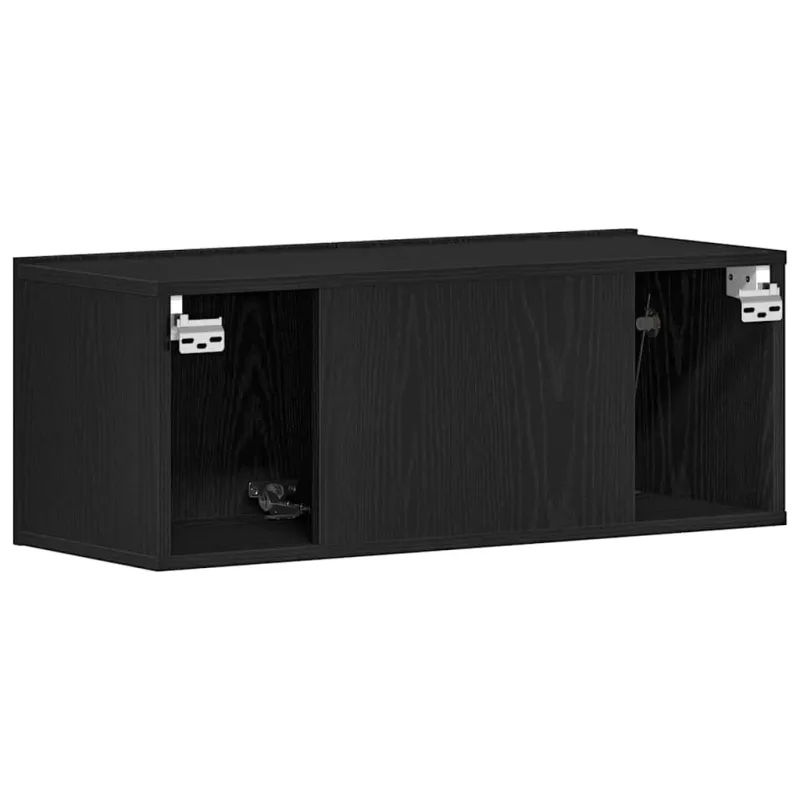 Televizoriaus spintelė 2 pcs Juodas ąžuolas 80 x 30 x 30 cm