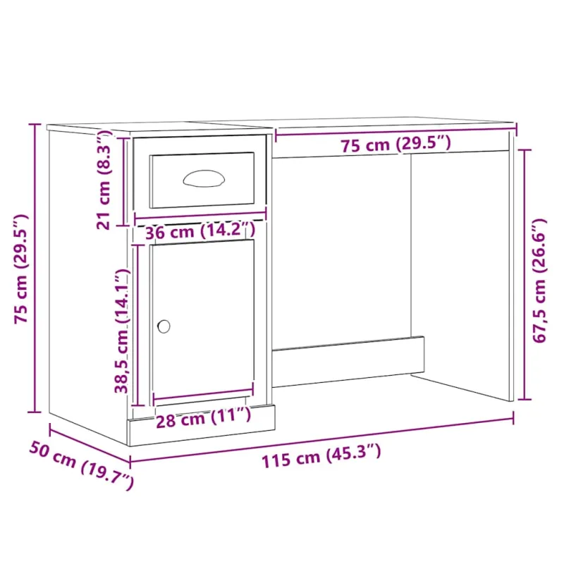 Stalas Senovinis medis 50 x 115 x 75 cm Apdirbta mediena