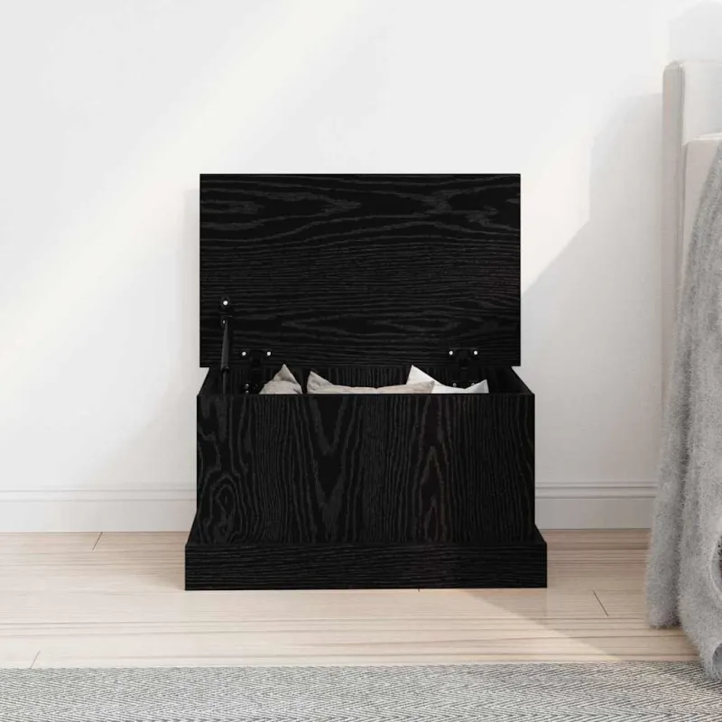 Saugojimo dėžė juoda ąžuolo 50 x 30 x 28 cm Apdirbta mediena