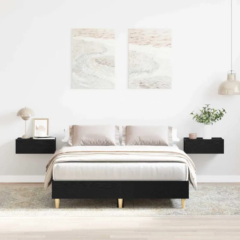 Lovos rėmas Juodas ąžuolas 203 x 123 x 25 cm Apdirbta mediena