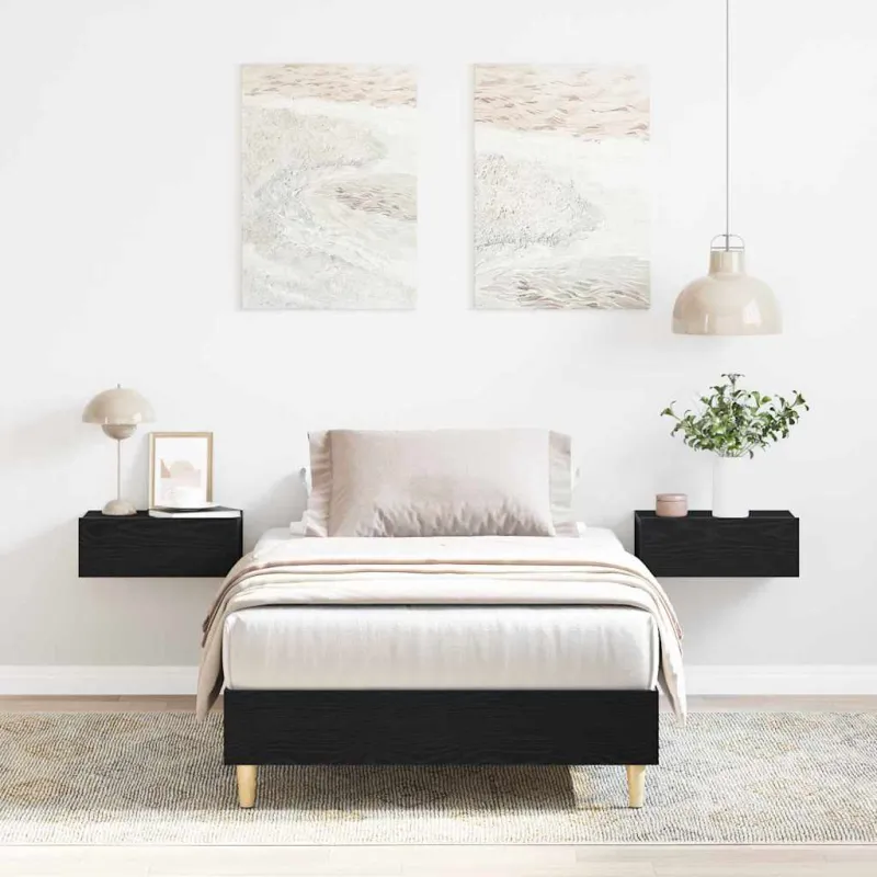 Lovos rėmas Juodas ąžuolas 203 x 93 x 25 cm Apdirbta mediena