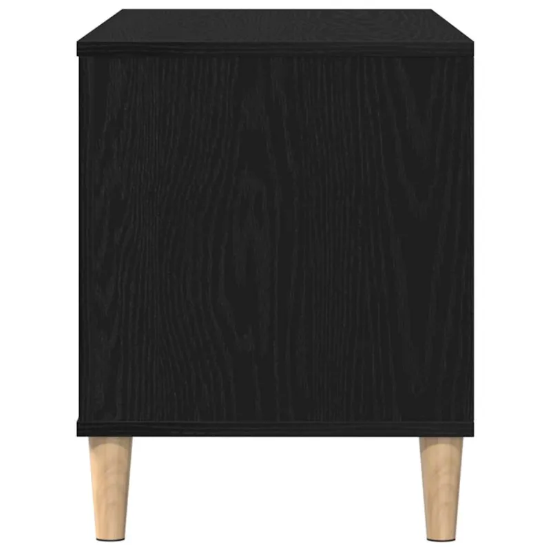 Plokštelių spintelė su lentyna Juodas ąžuolas 100 x 38 x 48 cm