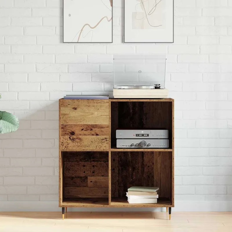 Plokštelių spintelė su lentyna Sena mediena 85 x 38 x 89 cm