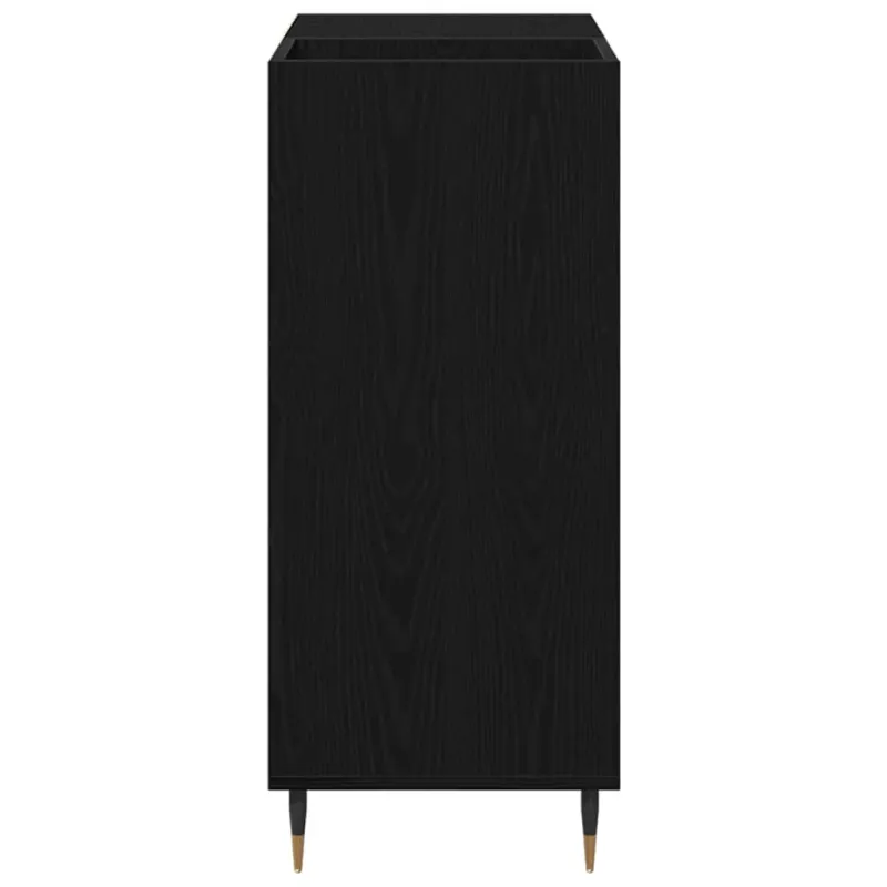 Plokštelių spintelė su lentyna Juodas ąžuolas 85 x 38 x 89 cm