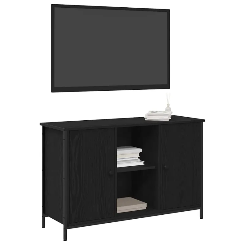 TV spintelių komplektas Juodas ąžuolas 101 x 35 x 65 cm