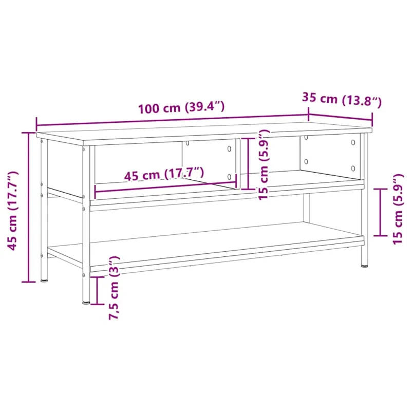 TV spintelių komplektas Amatininkų ąžuolas 100 x 35 x 45 cm