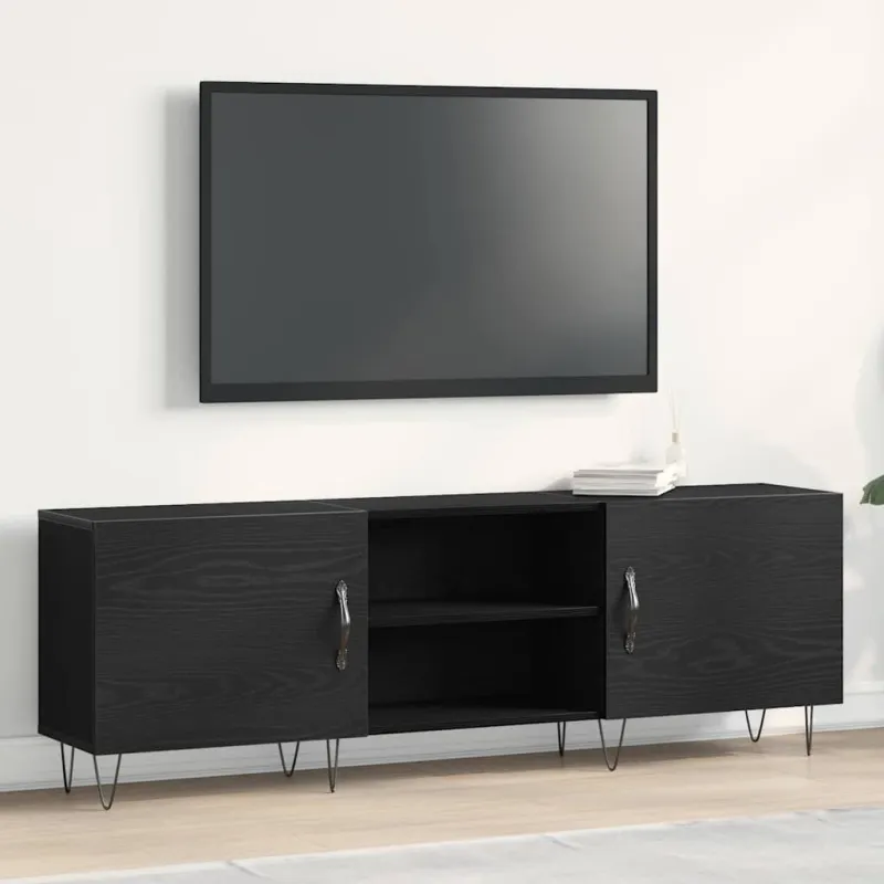 TV spintelių komplektas Juodas ąžuolas 150 x 30 x 50 cm
