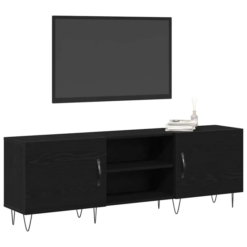 TV spintelių komplektas Juodas ąžuolas 150 x 30 x 50 cm