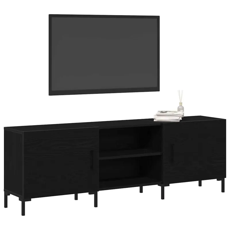 TV spintelių komplektas Juodas ąžuolas 150 x 30 x 50 cm