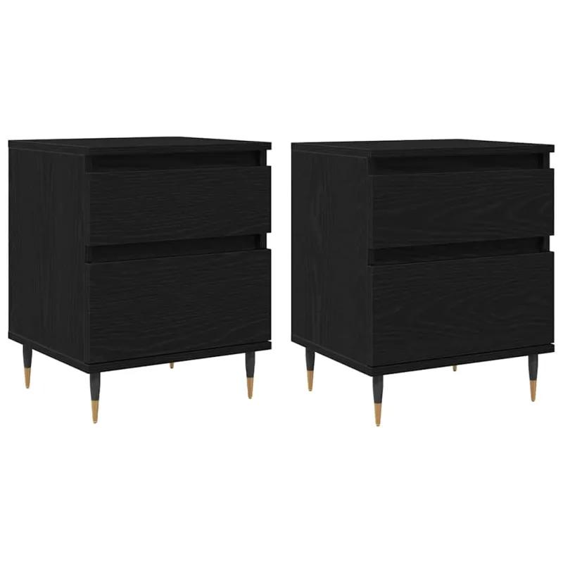Šalia lovos spintelė 2 pcs Juodas ąžuolas 40 x 35 x 50 cm