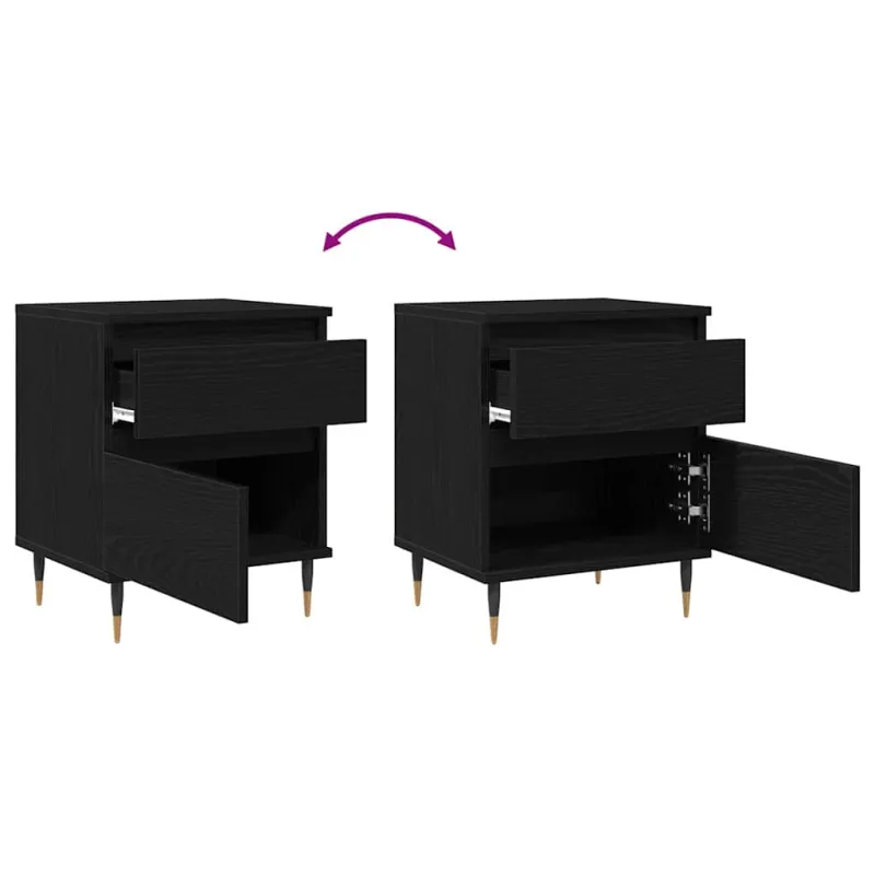 Šalia lovos spintelė 2 pcs Juodas ąžuolas 40 x 35 x 50 cm