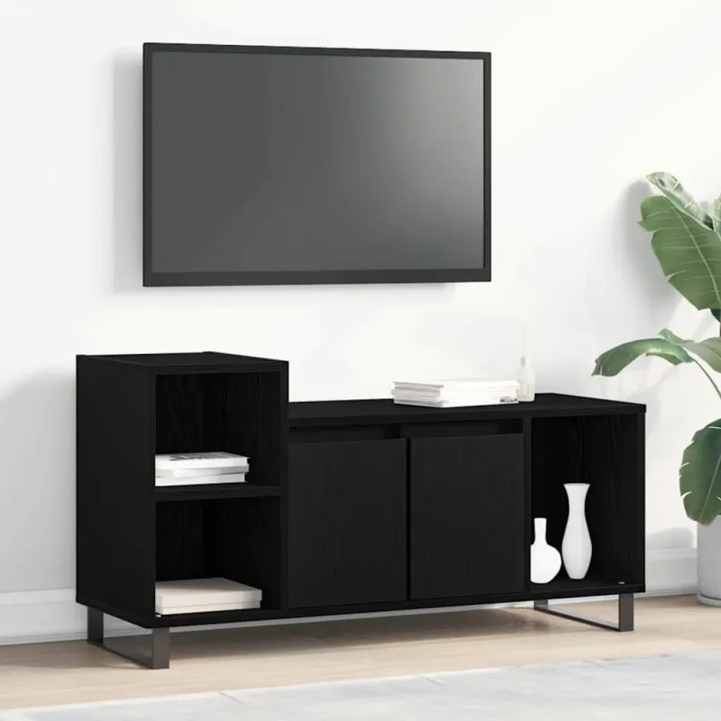TV spintelių komplektas Juodas ąžuolas 100 x 35 x 55 cm
