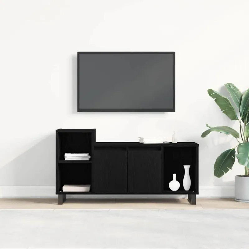 TV spintelių komplektas Juodas ąžuolas 100 x 35 x 55 cm