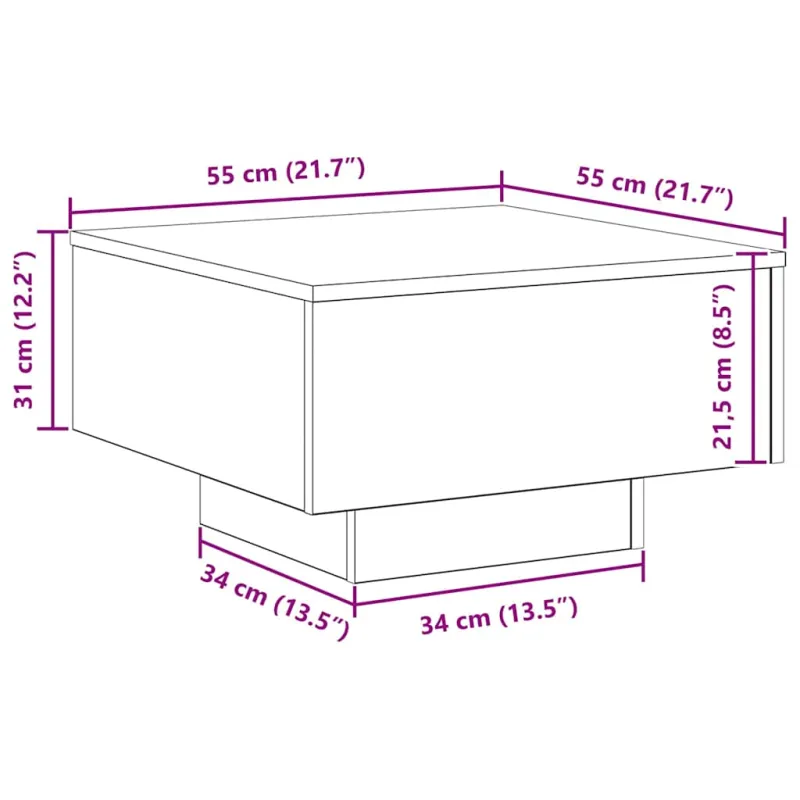 Kavos staliukas Senas medis 55 x 55 x 31 cm Apdirbta mediena