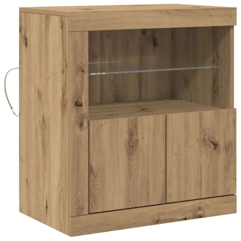 LED Bufetas Ruda 60,5 x 37 x 67 cm Apdirbta mediena