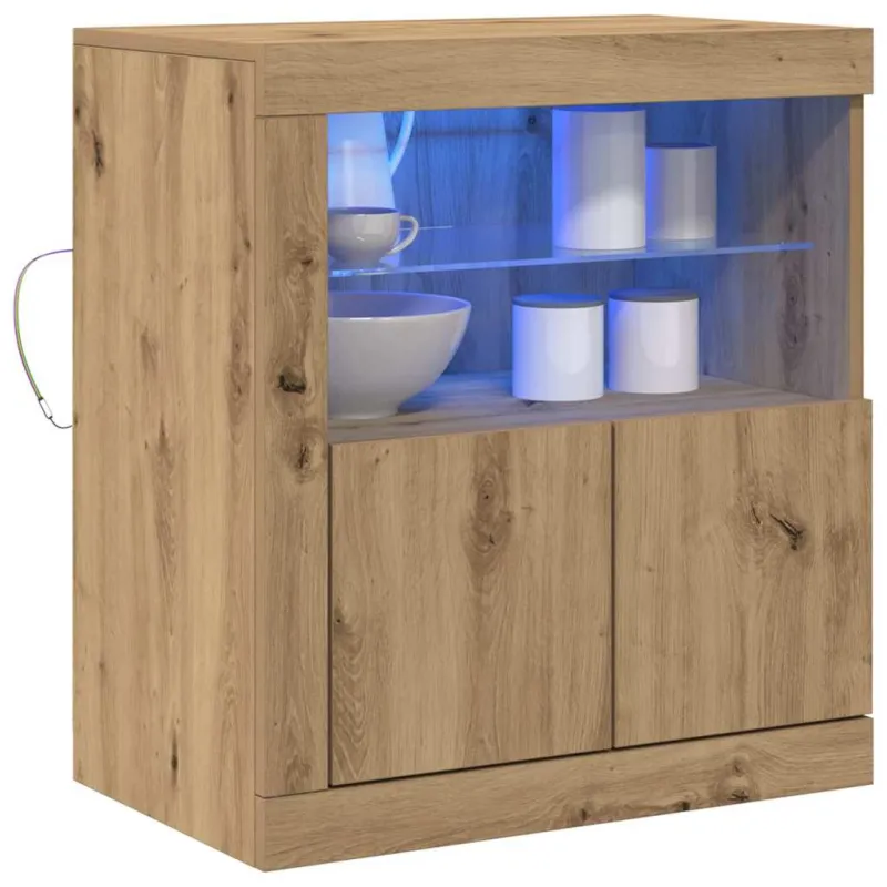 LED Bufetas Ruda 60,5 x 37 x 67 cm Apdirbta mediena