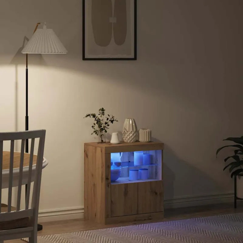 LED Bufetas Ruda 60,5 x 37 x 67 cm Apdirbta mediena