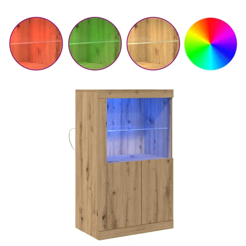 LED Bufetas Amatininkų ąžuolas 60,5 x 37 x 100 cm