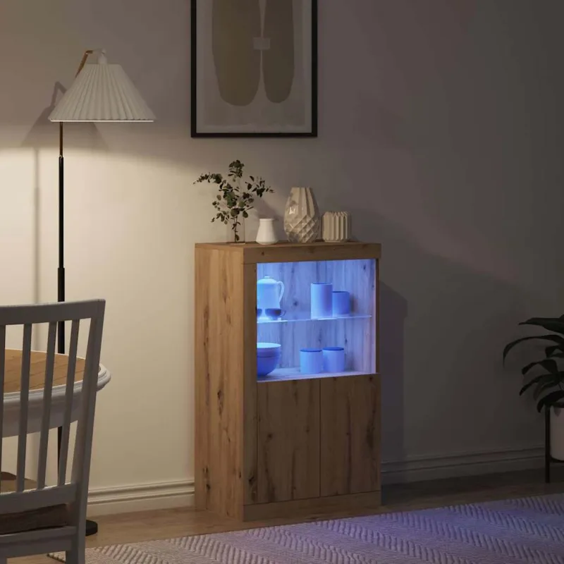 LED Bufetas Amatininkų ąžuolas 60,5 x 37 x 100 cm