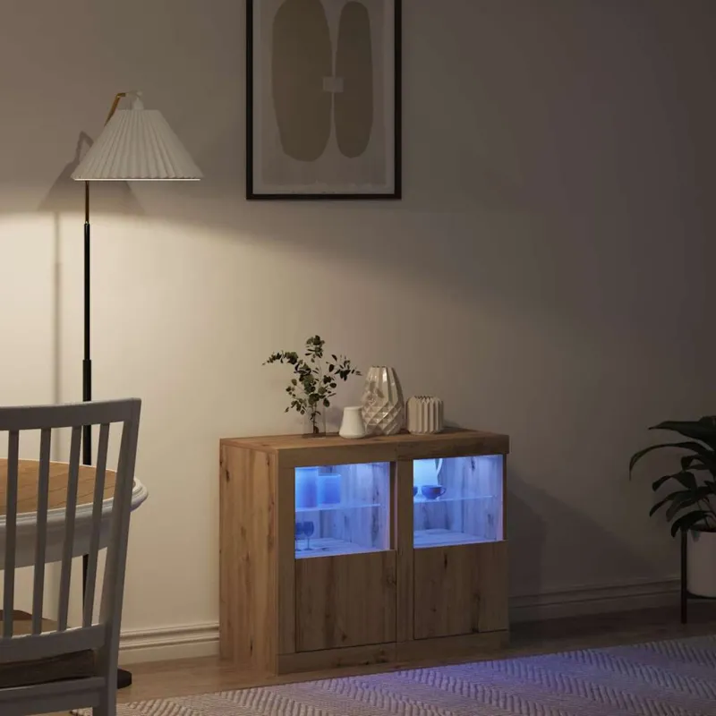LED Bufetas 2 pcs Amatininkų ąžuolas 41 x 37 x 67 cm