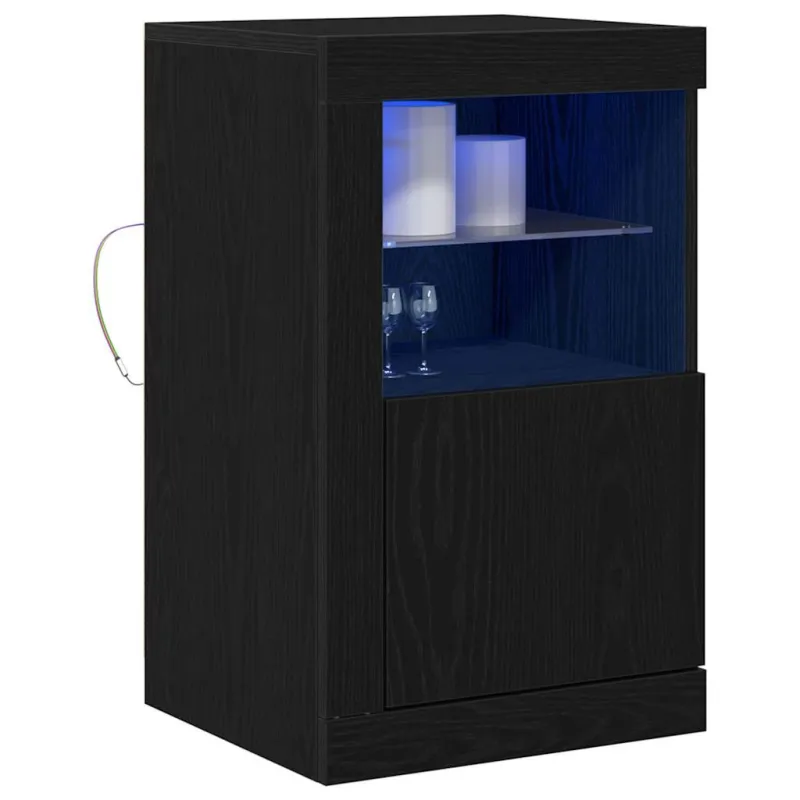 LED Bufetas 2 pcs Juodas ąžuolas 41 x 37 x 67 cm
