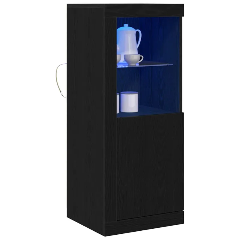 LED Bufetas Juoda 41 x 37 x 100 cm Apdirbta mediena