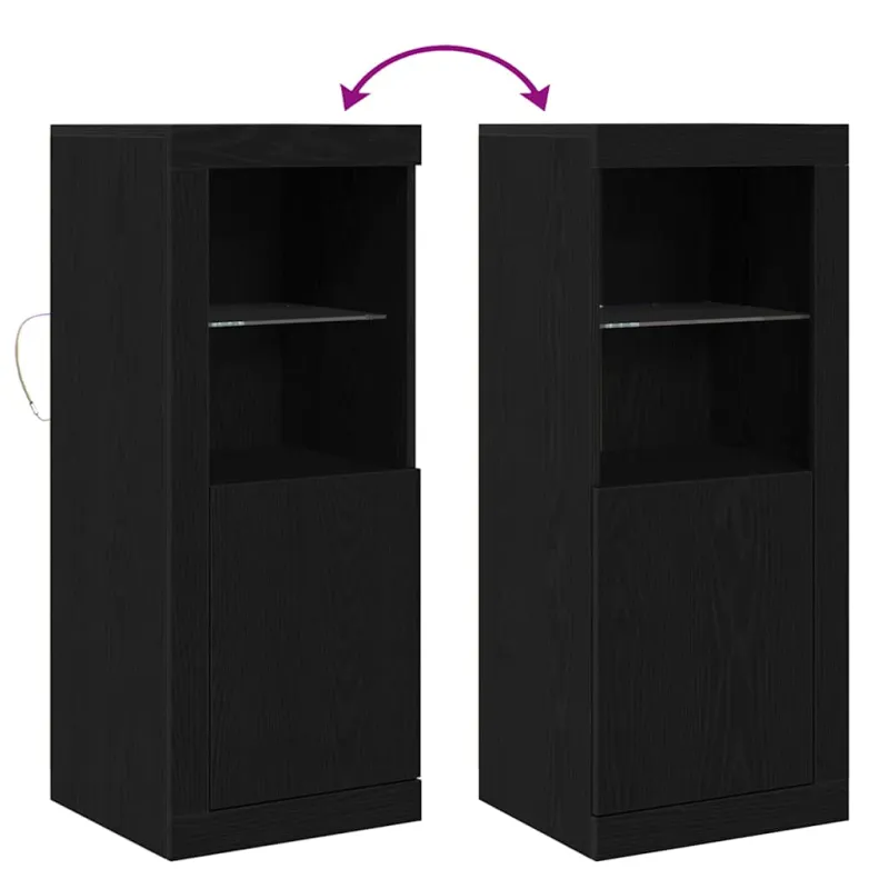 LED Bufetas Juoda 41 x 37 x 100 cm Apdirbta mediena