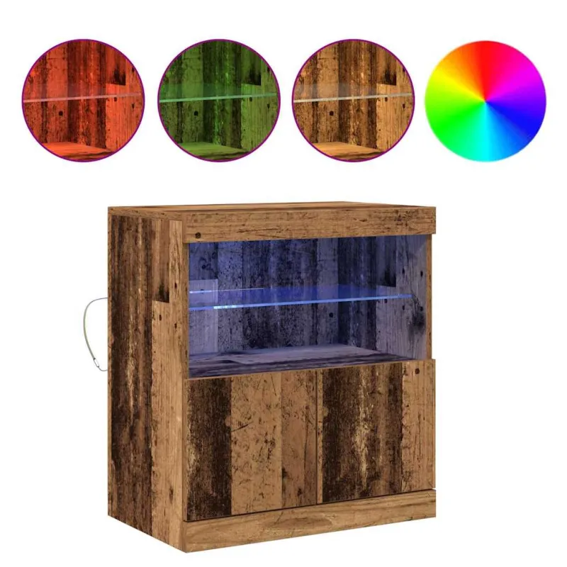 LED Bufetas Ruda 60,5 x 37 x 67 cm Apdirbta mediena