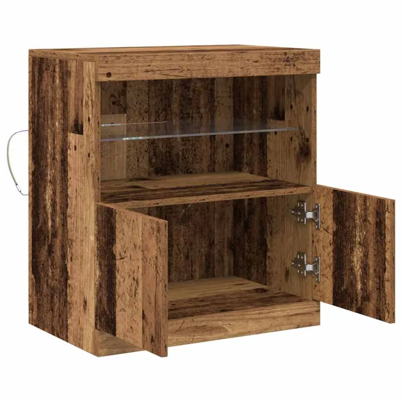 LED Bufetas Ruda 60,5 x 37 x 67 cm Apdirbta mediena