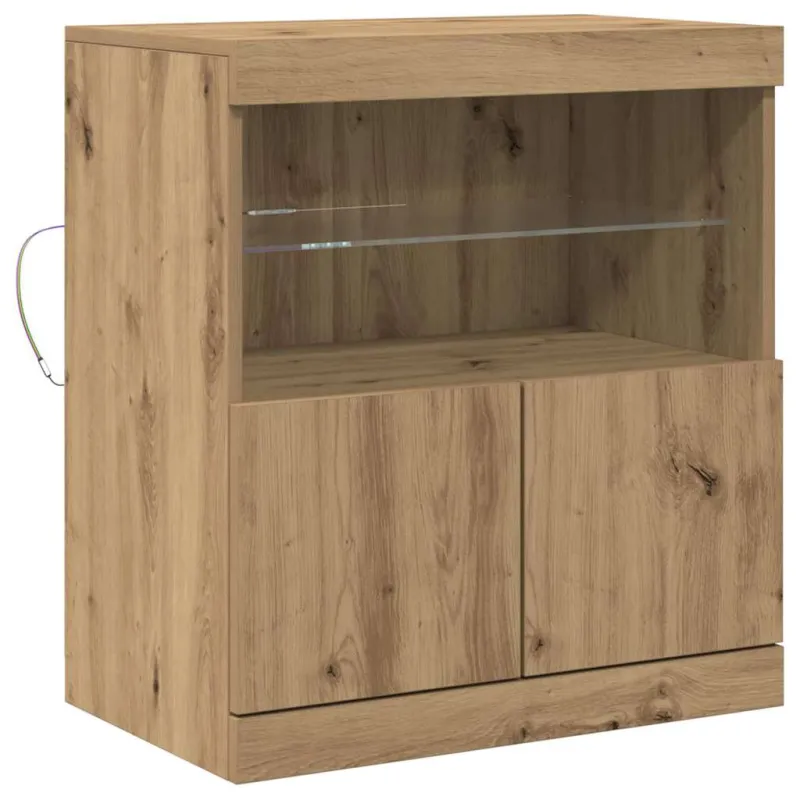 LED Bufetas Ruda 60,5 x 37 x 67 cm Apdirbta mediena