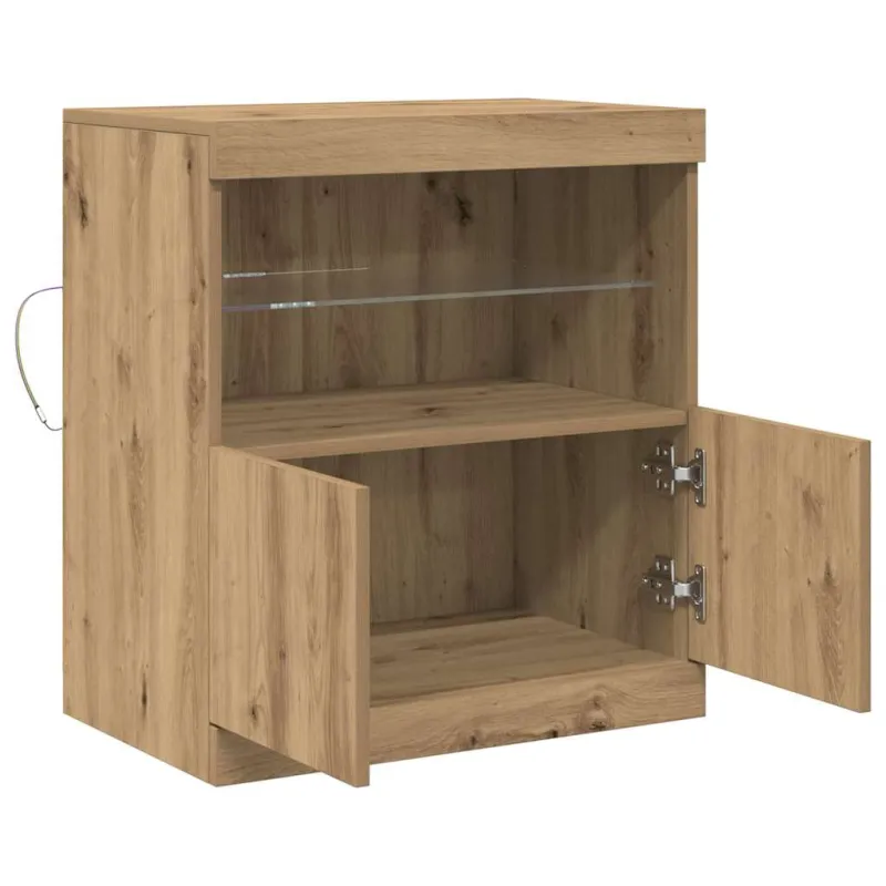 LED Bufetas Ruda 60,5 x 37 x 67 cm Apdirbta mediena
