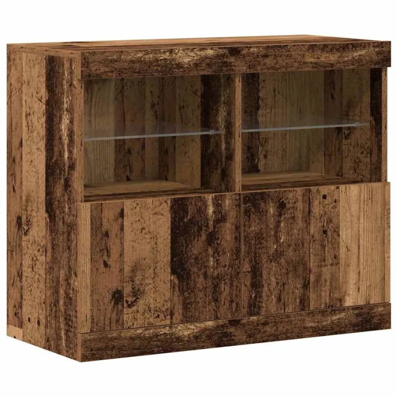 LED Bufetas Ruda 81 x 37 x 66,5 cm Apdirbta mediena