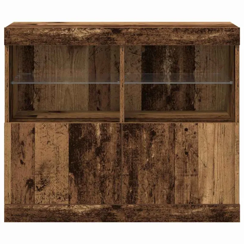 LED Bufetas Ruda 81 x 37 x 66,5 cm Apdirbta mediena
