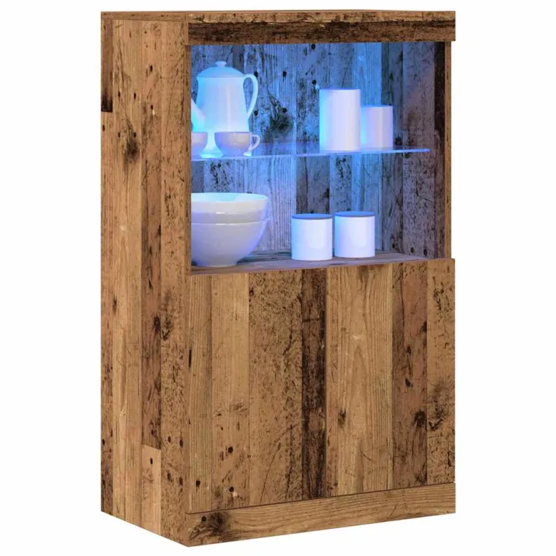 LED Bufetas Ruda 60 x 37 x 100 cm Apdirbta mediena