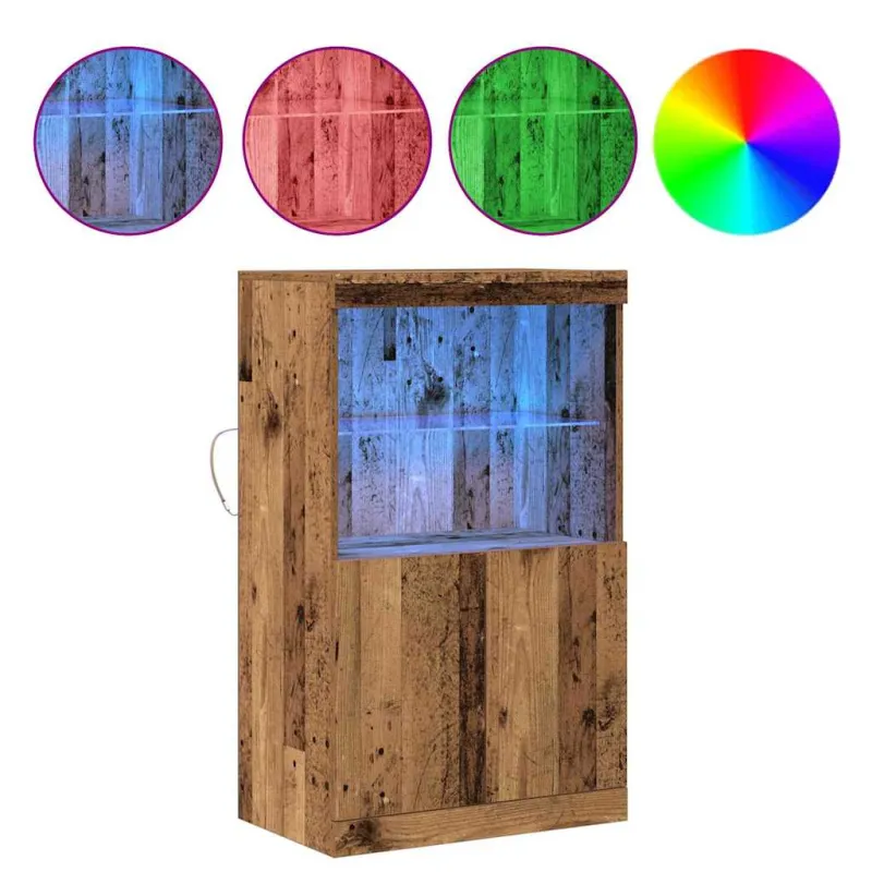 LED Bufetas Ruda 60 x 37 x 100 cm Apdirbta mediena