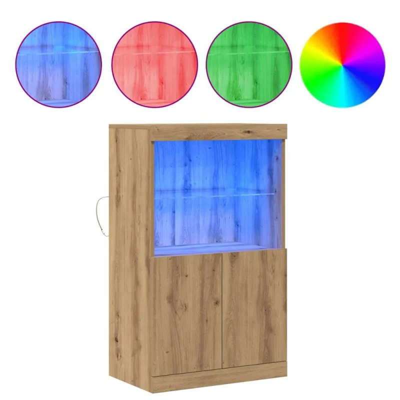 LED Bufetas Ruda 60 x 37 x 100 cm Apdirbta mediena