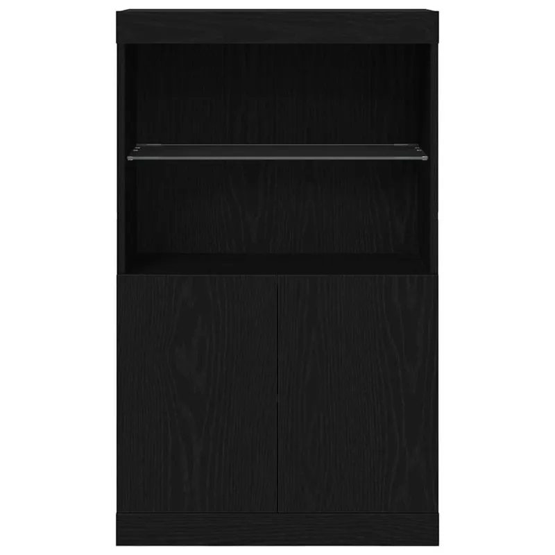 LED Bufetas Juoda 60 x 37 x 100 cm Apdirbta mediena