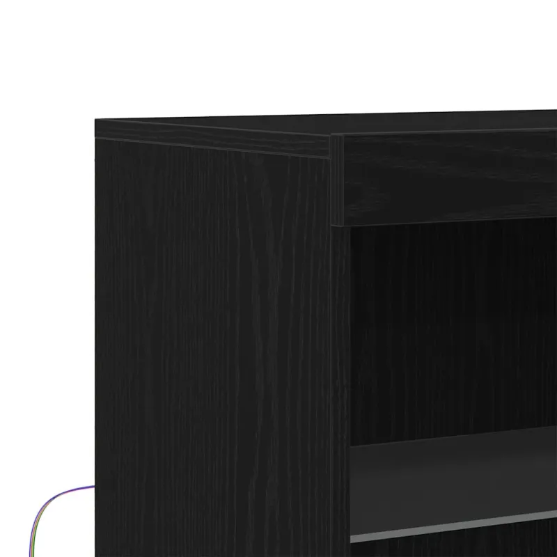 LED Bufetas Juoda 60 x 37 x 100 cm Apdirbta mediena