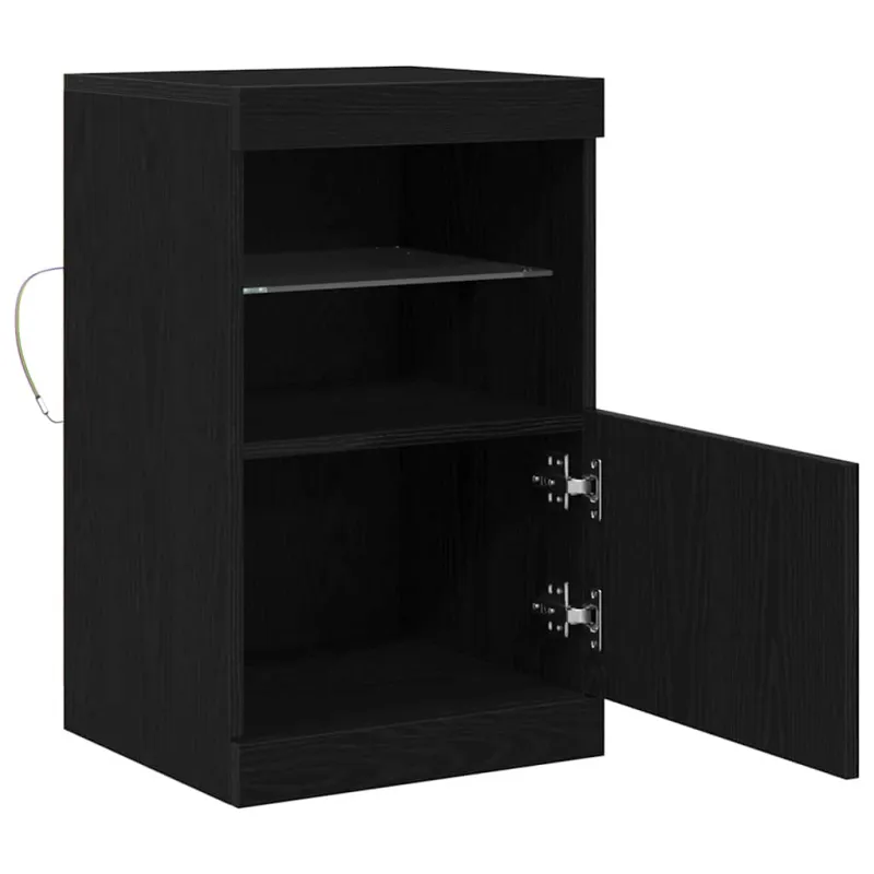 LED Bufetas Juodas ąžuolas 41 x 37 x 67 cm Apdirbta mediena