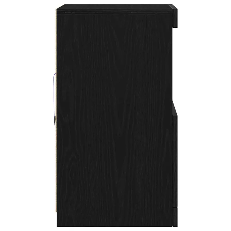 LED Bufetas Juodas ąžuolas 41 x 37 x 67 cm Apdirbta mediena