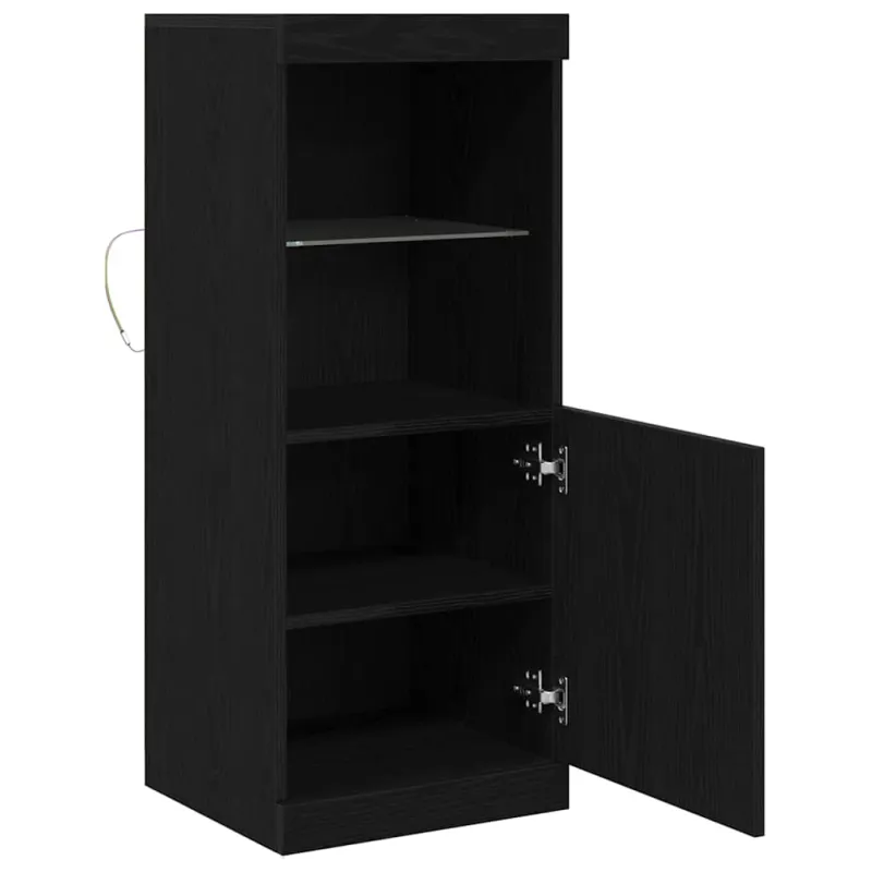 LED Bufetas Juodas ąžuolas 41 x 37 x 100 cm Apdirbta mediena