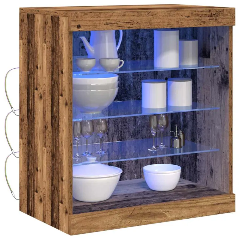 LED Bufetas Senas medis 60,5 x 37 x 67 cm Apdirbta mediena