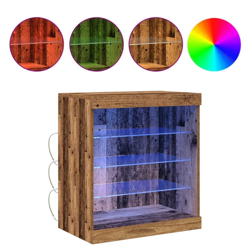 LED Bufetas Senas medis 60,5 x 37 x 67 cm Apdirbta mediena