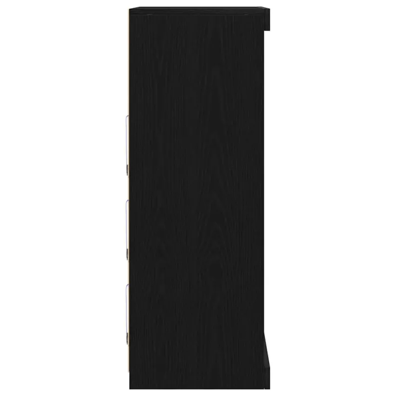 LED Bufetas Juodas ąžuolas 60,5 x 37 x 100 cm Apdirbta mediena