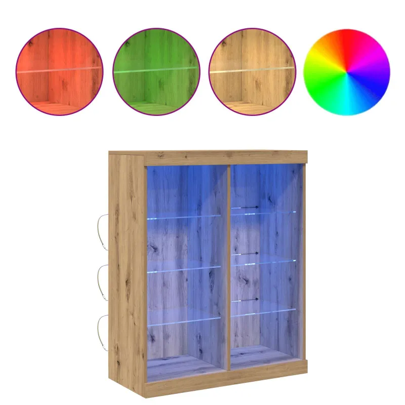 LED Bufetas Artisano ąžuolo 81 x 37 x 100 cm Apdirbta mediena