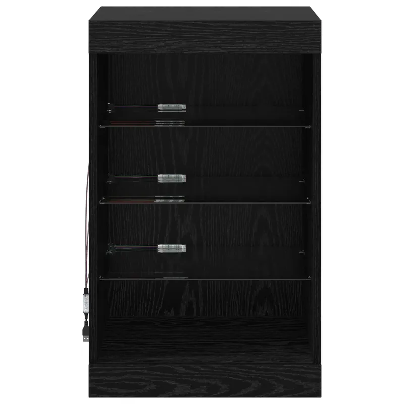 LED Bufetas Juodas ąžuolas 41 x 37 x 67 cm Apdirbta mediena